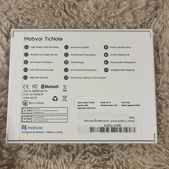 Mobvoi TicNote AI Voice Recorder - Black - Picture 2 of 3